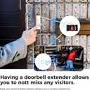 Wireless Doorbell Extender with Receiver Connects to Existing Hardwired Doorbell into Wireless Door Bell with 656 FT Range, 58 Chimes and 5 Volume Levels for Garage/Basement (1 Extender 3 Receiver