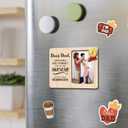 Magnetic Picture Frames Dear Dad You're Awesome - Funny Cute Refrigerator Magnets Photo Frame for Dad - Magnetic Picture Frames for Refrigerator