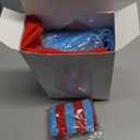 Maiteenly 4 Pcs Boys Red and Blue Costume Set, Red T shirt, Lake Blue Pants, Wig, Striped Stocking for Party Cosplay(Classic Color, 140 cm)