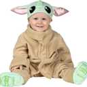 Star Wars Grogu Official Infant Deluxe Costume - Premium Quality Minky Fabric and Non-Slip Grip Booties, 12-18M