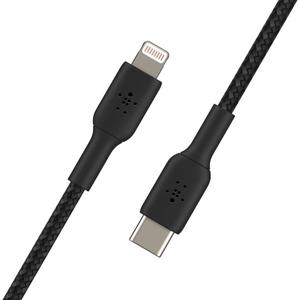 Belkin BoostCharge Nylon Braided USB C to Lightning Cable 3.3ft/1M - MFi Certified 18W Power Delivery iPhone Charger Cord - Apple Charger USB C Cable - Fast Charging for iPhone 14, iPhone 13 - Black