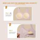 URSMART Round Bra Inserts Pads, Removable and Washable Bra Cups Inserts for Bikinis Top Swimsuit Sport Bra (Beige)