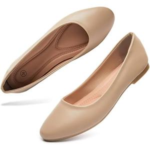 Women's Flats Shoes Ballet Flats Dress Shoes Comfortable PU Leather Slip on Shoes for Women size 8.5