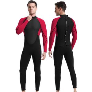 Full Mens Womens Wetsuit 3mm Neoprene Diving Scuba Swimming Thermal Wet Suits Front/Back Zipper Cold Water Warm Swimsuit, Size: L