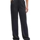 G4Free Straight Leg Sweatpants for Women High Waist Dress Pants Wide Leg Pull on Sweat Pants Casual Lounge Workout Trousers (Black, L, Tall)