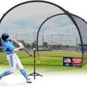 SHANTRA Batting Cage with Frame and Net, 13/22/30FT Baseball Batting Cage for Backyard, Baseball & Softball Hitting Cage Netting for Outdoor Hitting & Pitching Practice, Softball Baseball Cage