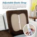 Couch Cushion Covers Leather-Look 3PC Stretch Sofa Seat Slipcover Sets for Living Room Individual Sofa Cushion Cover Couch Seat Protectors, Pet-Friendly, Non-Slip, Easy Fit - Brown