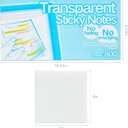 Clear Transparent Self-Adhesive Sticky Notes with Tabs, 3x3 Inches 800 Sheets of Translucent Paper for Bible Study & Indexing, See-Through, Waterproof & Repositionable, No Fading