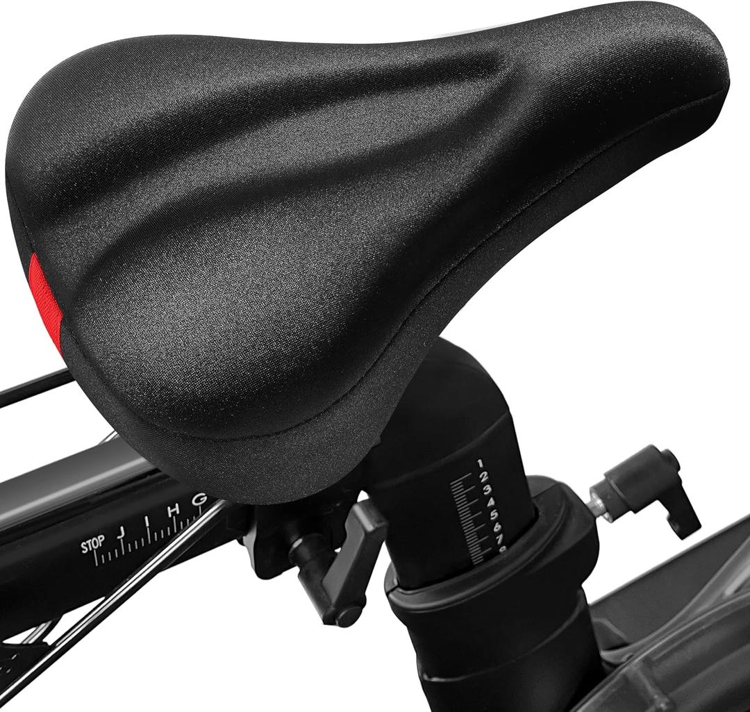 Bike Seat Cushion Compatible with Peloton Bike & Plus, Gel Bicycle Seat Cover for Women & Men Comfort, Accessories for Most Narrow Bicycle Saddle, Extra Padded with Soft Memory Foam, 11x7 (Black)