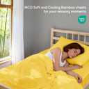 MCO Cooling Queen Sheets Set, Rayon Derived from Bamboo Sheets, Luxury & Silky Bedding Set with 16" Deep Pocket (Queen, Yellow)