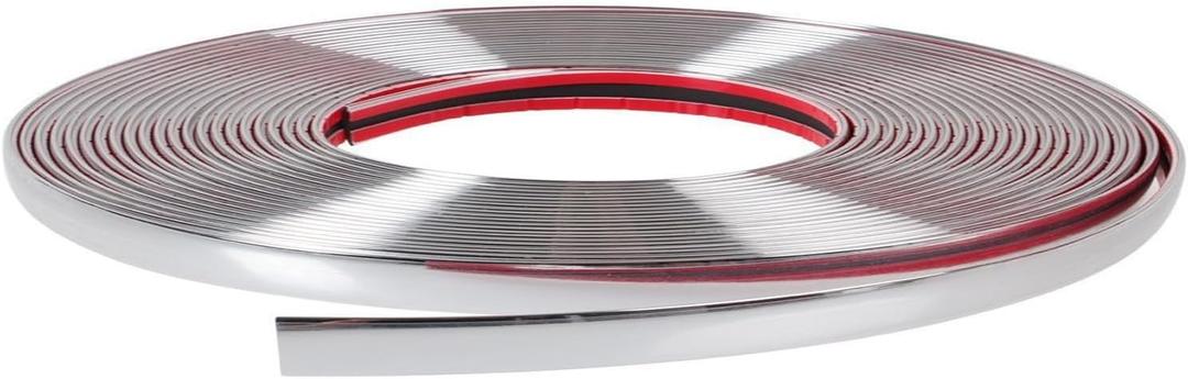 Automotive Chrome Trim Molding, 0.25 inch Wide DIY Moulding Trim Strip Line Decoration for Car or Truck Door Window Side Scratchproof (16.4 ft, Silver)