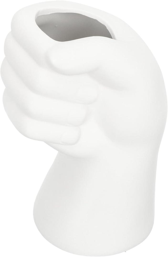 Unique Fist Shape Ceramic Vase for Plant Decorations Style Flower Arranging Vase Chic Design