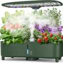 Hydroponics Growing System Kit Indoor, Aeroponics Herb Garden Kit 15 Pods, 3 Grow Modes, 24H Timer Gardening System, Quiet Smart Water Pump Hydroponic Planter Summer/Winter Use (Dark Green)