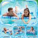 Lunmon Pool Floats Foam Hammock for Adults Non Inflatable, Stripe, Blue
