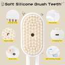 2 x Cat Steam Brush for Shedding, Self Cleaning Steamy 3 in 1, Spray Silicone Massage Comb, Hair Removal Tool with Handle Multifunctional Grooming Brush for Cats Dogs (White)