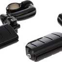 Kuryakyn 7599 Motorcycle Foot Controls: Longhorn Offset Trident Dually Highway Pegs with Magnum Quick Clamps for 1-1/4" Engine Guards/Tubing, Gloss Black, 1 Pair