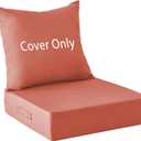 IPYNBAP 24x24x5.75 Inch Patio Cushion Covers for Deep Seat and Back, Water-Resistant & Fade-Resistant Outdoor Chair Cushion Cover Set, Replacement Cushions Covers with Handle and Ties, Spice