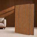 VAMSLAT Acoustic Wood Slat Wall Panels Soundproof 2 Pack 47.2"x23.6"Walnut