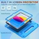 LTROP Kids Case for iPad A16 11th Generation 11-inch 2025/ iPad 10th Generation 10.9-inch 2022 with Screen Protector, Lightweight Shockproof Convertible Handle Stand Cover for iPad 11/10 Gen, Blue
