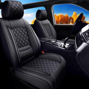 Fit HRV Car Seat Covers Compatible with Honda HR-V 2016-2025-Waterproof Breathable Leather Automotive Seat Cushions Protector, Airbag Compatible, Reinforced Sewing, Full Set 5 Seats (Black)