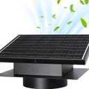 25W Solar Roof Vent Fan with 8 Inch Removable Roof Vents,Solar Attic Exhaust Fan for Ventilation System,Ideal Soalr Roof Fan for Garage, Shop and Warehouse,Black