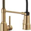 Delta Theodora Pro Style Commercial Kitchen Faucet with Pull Down Sprayer, Single Hole Brushed Gold Kitchen Sink Faucet, Single Handle, Champagne Bronze 18804Z-CZ-DST
