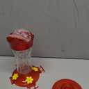 BOLITE Glass Hummingbird Feeders for Outdoors Hanging, Built-in Ant Moat, 4 Bee Guard Feeding Ports with Perches, Leak Proof, 15 Ounces, Stars Decor, Red, Gifts for Women Men, Gifts for Mom Dad