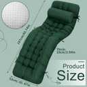Tudomro 66'' Outdoor Chaise Lounge Cushion Waterproof Patio Pool Chaise Lounge Cushion with Headrest Pillow Tie Fade Resistant Replacement Longue Rocking High Back Chair(Dark Green,2 Pcs)