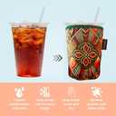 Neoprene Insulated Cup Sleeve for Iced Coffee, Hot & Cold Beverages  Reusable, Washable Drink Holder Cup Sleeve  Anti-Slip, Eco-Friendly, Multi-Color Design (PYRAMID, LARGE)