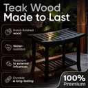 Teak shower bench with Storage Shelf, Shower Stool for Inside Shower, Waterproof Shower Bench Seat, Shower Chair for Inside Shower, Wood Bench, Bathroom Bench (Natural Wood) (Black Wood)