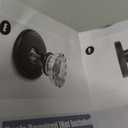 Glass Door Knobs Interior, Vintage Privacy Clear Crystal Door Knobs with Lock for Bedroom Bathroom Matte Black