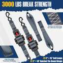 2 Pack Retractable Ratcheting Straps - 2 Inch x 10 Feet, 3,000lbs Break Strength, Heavy-Duty Ratchet Tie-Down Straps for Moving, Cargo,Truck, Motorcycle