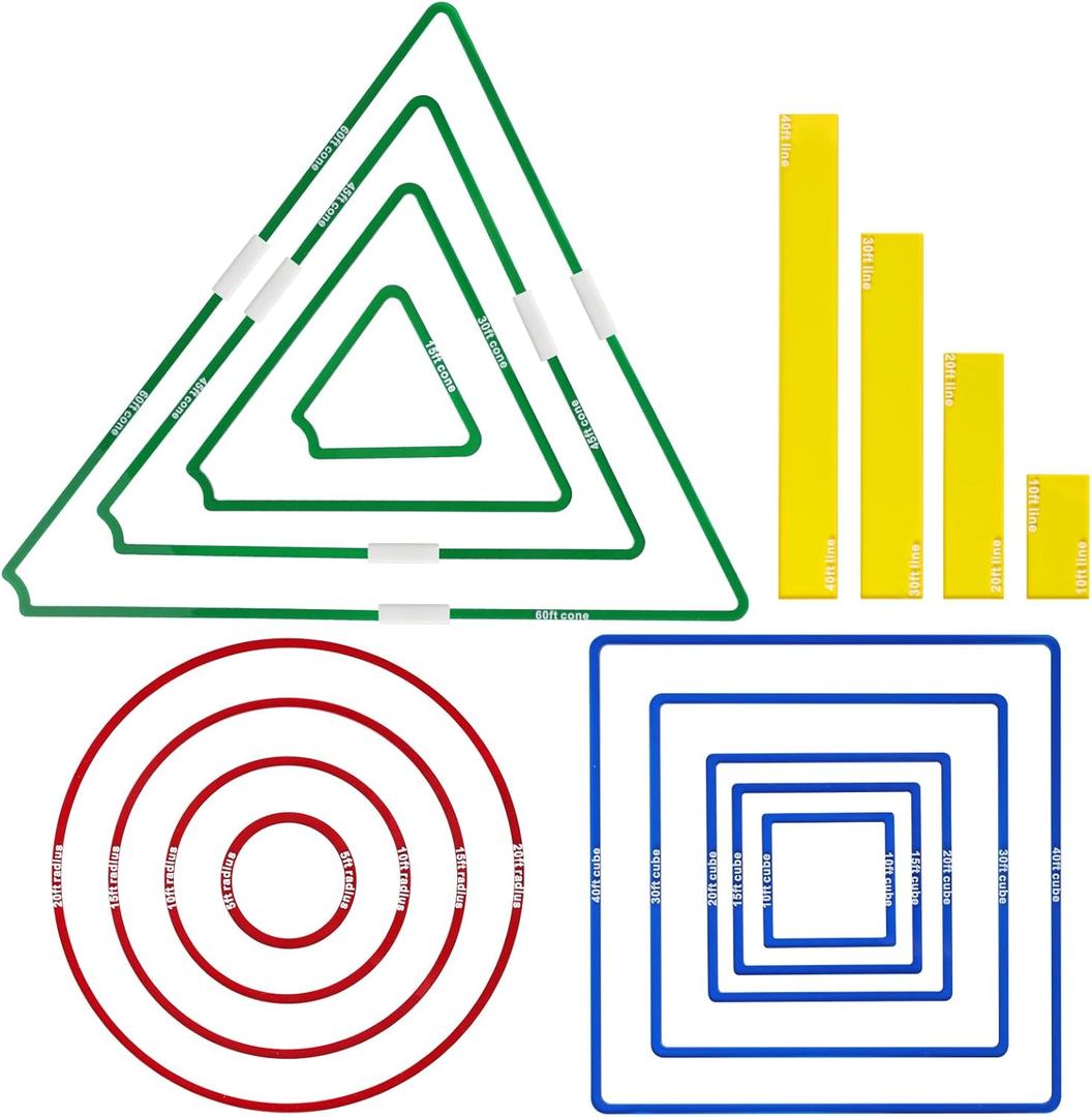 DND AOE Spell Templates Set of 17  45' & 60' Extended Cones with Connectors, Acrylic D&D 5e RPG Accessories  Magnetic Storage Box & Color-Coded Markers for Pathfinder, TTRPGs