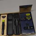 Philips Norelco OneBlade 360 with Connectivity Hybrid Face + Body, Electric Beard Trimmer, Shaver and Body Groomer Kit with 360 Blade Tech, 1x360 Blade, 5-in-1 Comb, Travel Case, Model QP4631/90 (Black/Lime Green)