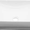 Lordear Vessel Sink 19 x 12 Inch Semi Recessed Bathroom Sink Rectangular White Ceramic Vessel Sink Modern Vanity Sink Bath Wash Sinks Bowl Above Counter Basin