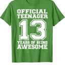 Official Teenager 13th Birthday Gifts 13 Year Old Boys Girls T-Shirt, Large