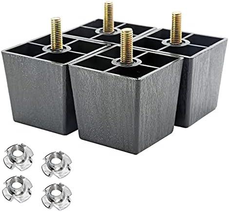 Murtenze 4Pack 2 inch Sofa Legs, Square Tapered Plastic Couch Legs Replacement Furniture Legs with M8 Hanger Bolts for Chair Sofa Dresser Cabinet Loveseats Ottoman Bed