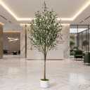 Garvee 5.3FT Artificial Olive Tree in Pot, Fake Olive Plants with Nautral Leaves & 34 Fruits, Decorative Artificial Plants Indoor for Office Home Bedroom Modern Farmhouse Entryway Decor | Fake Olive Plants with Planter, Decorative Artificial Plants Indoor for Office Home Bedroom Modern Farmhouse Entryway Decor