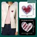 Romance Girlie Heart Patch, Size 3 Inches Iron On Bookish Embroidery Patches for Hats Clothes Backpacks Jeans, DIY Sew On Patches, Fabric Patches, Romance Reading Patches, Gift for Women Girl