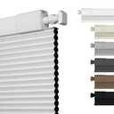 No Drill No Tools Blackout Cellular Shades Cordless Easy Install Honeycomb Blinds Thermal Insulated Noise Reduction Blinds for Indoor Windows,Blackout-White,28" W x 48" H