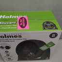 HOLMES 8" Air Circulator Fan, 3 Speeds, 90° Adjustable Head Tilt, Wall Mountable, Ideal for Home, Bedroom, Kitchen or Office, Black
