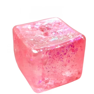 Soft and Fluffy Stress Relief Fidget Soft Square Squeeze Sensory Toys Stress Balls for Teens and Adults Pink Cube, Pink