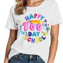 100 Days of School Shirt for Women:Crew Neck Short Sleeve Teacher Higher Quality T-Shirt (XX-Large)