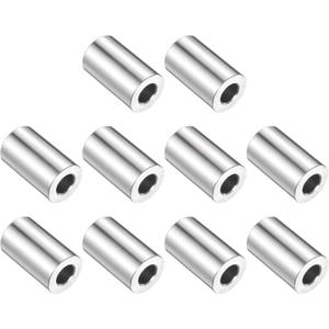 uxcell 10pcs Stainless Steel Spacer 3/8" Bore x 3/4" OD x 1-3/16" Length Screw Bushing Plain Finish Round Metal Spacer for M10 Screws Bolts and Rods