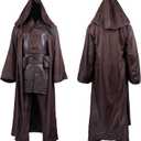 Adult Tunic Costume Mens Cosplay Full Set Halloween Star Cosplay Costume Cloak (X-Large, Dark Brown)