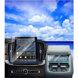 2pcs-2025 2026 Volvo XC90 Screen Protector (NOT for early 2025 XC90 9-inch table-like model) for 2025 2026 Volvo XC90 11.2Inch Front & Rear AC Films Accessories Tempered Glass