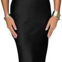 Memoriesea Women's Satin Elegant Sleeveless High Neck Tie Cocktail Party Maxi Dress, Small