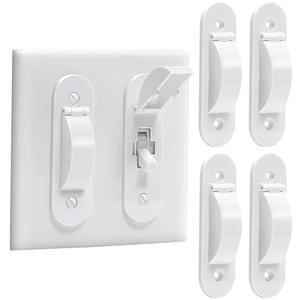 Wall Switch Guard, Child Proof Light Switch Cover Guard | Toggle Style | Light Switch Protection | Keep Toggle Switch in On or Off Position | 4 Pack, White
