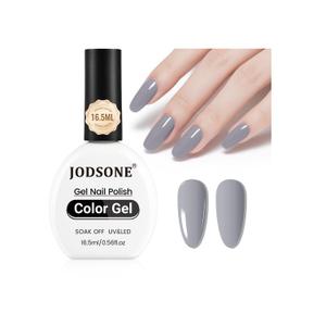 6 x JODSONE 16.5ml Gray Gel Nail Polish Silver Gel Polish High Gloss Soak Off U V Nail Manicure Salon DIY at Home (B27)