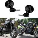 Motorcycle Side Mirrors Round 7/8" Handle Bar End Compatible With Street Bike Cafe Racer Sports bikes Chopper Cruiser Sport FZ8 FZ-07 09 (Black)
